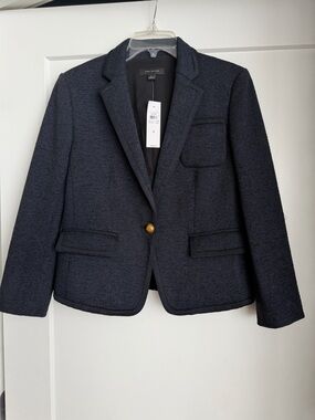 Ann Taylor Dark Navy Textured Blazer